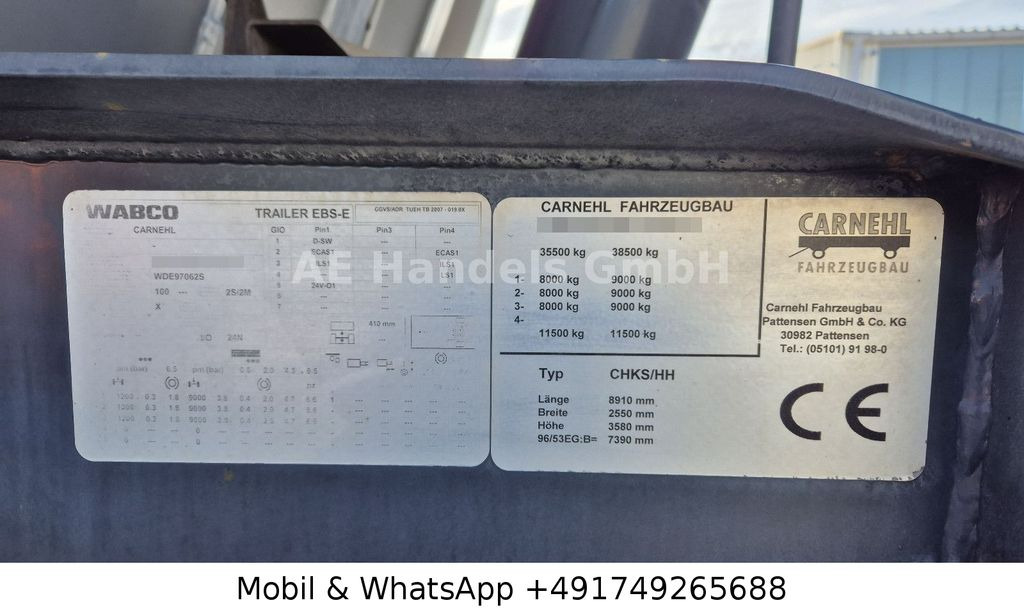 Semi-trailer jungkit Carnehl CHKS/HH Stahl *25m³/E-Verdeck/1.Lift/Alcoa: gambar 16