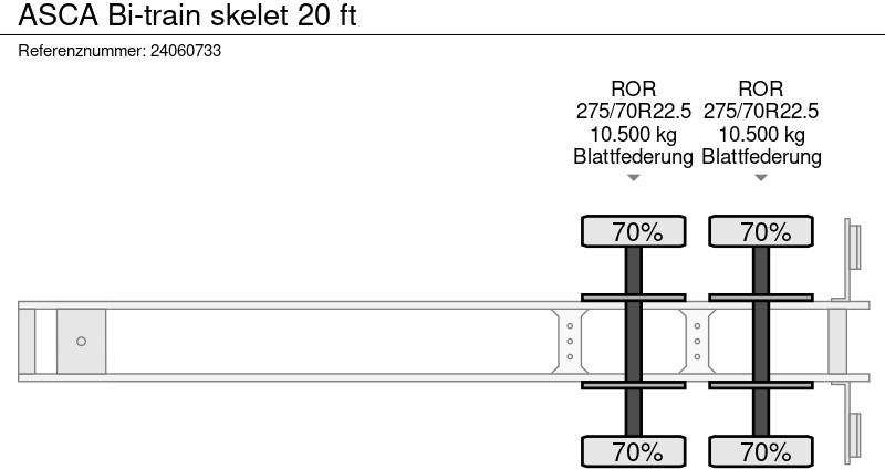 Semi-trailer pengangkut mobil ASCA Bi-train skelet 20 ft: gambar 16