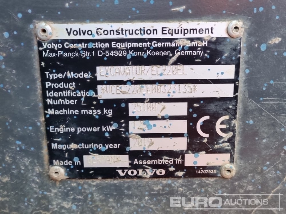 Ekskavator perayap 2019 Volvo EC220EL: gambar 50